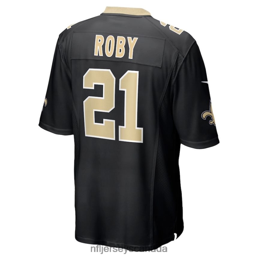 Men New Orleans Saints Bradley Roby Nike Black Game Jersey Clothing NFL TBXFR64147