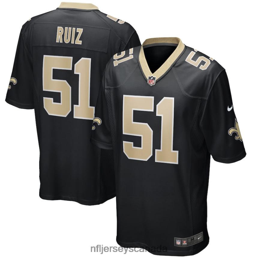 Men New Orleans Saints Cesar Ruiz Nike Black Game Jersey Clothing NFL TBXFR63783