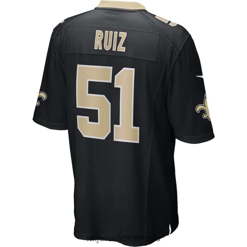 Men New Orleans Saints Cesar Ruiz Nike Black Game Jersey Clothing NFL TBXFR63783