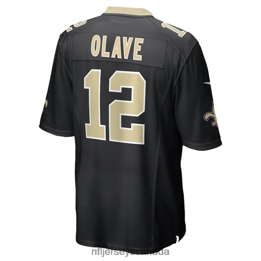 Men New Orleans Saints Chris Olave Nike Black Player Game Jersey Clothing NFL TBXFR6199