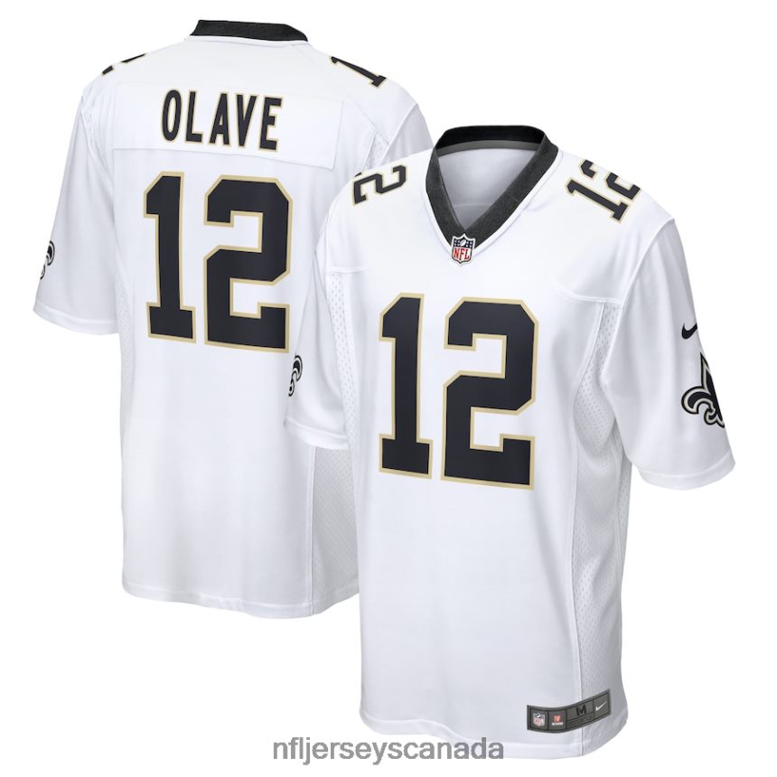 Men New Orleans Saints Chris Olave Nike White Game Player Jersey Clothing NFL TBXFR6360