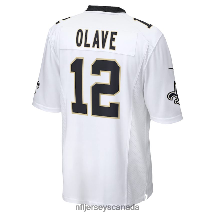 Men New Orleans Saints Chris Olave Nike White Game Player Jersey Clothing NFL TBXFR6360