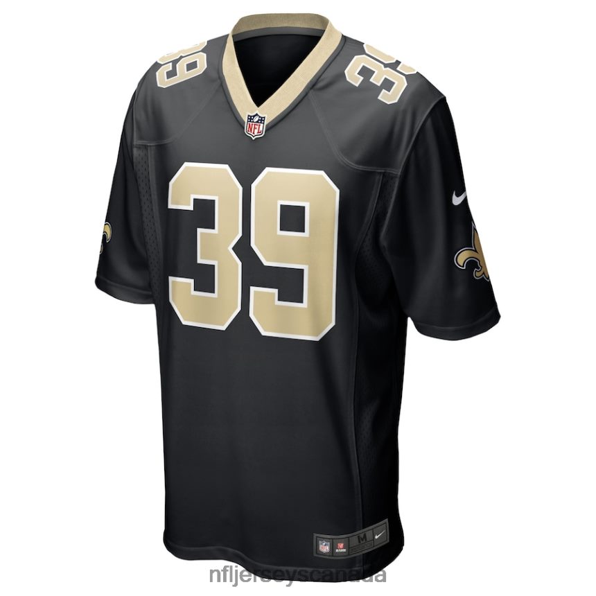 Men New Orleans Saints DaMarcus Fields Nike Black Game Player Jersey Clothing NFL TBXFR64402