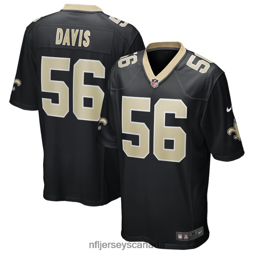 Men New Orleans Saints Demario Davis Nike Black Game Jersey Clothing NFL TBXFR6917