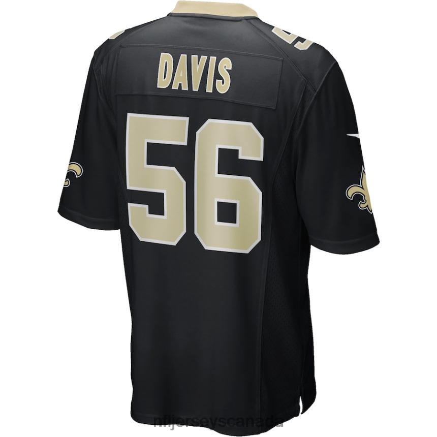 Men New Orleans Saints Demario Davis Nike Black Game Jersey Clothing NFL TBXFR6917