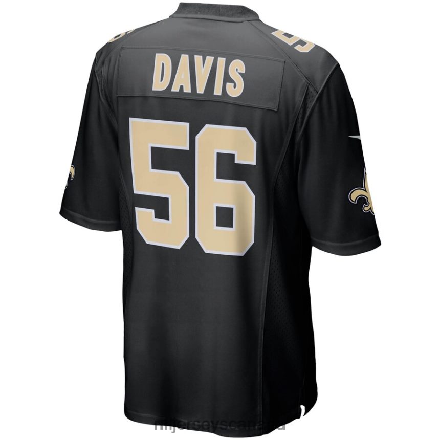 Men New Orleans Saints Demario Davis Nike Black Game Player Jersey Clothing NFL TBXFR63760