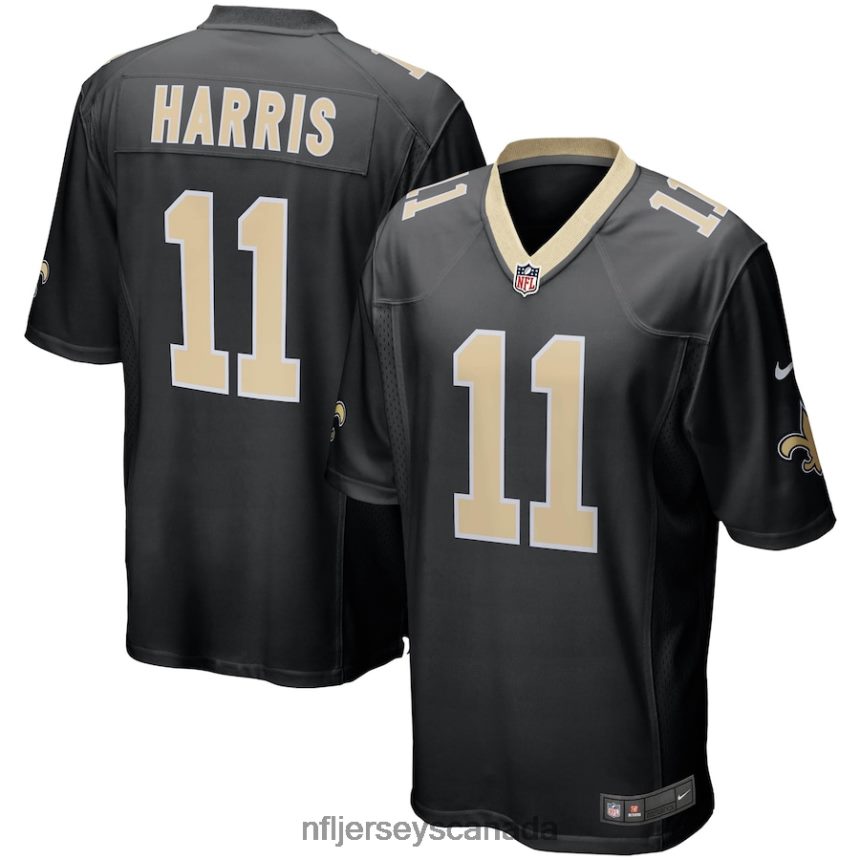 Men New Orleans Saints Deonte Harris Nike Black Game Player Jersey Clothing NFL TBXFR65916