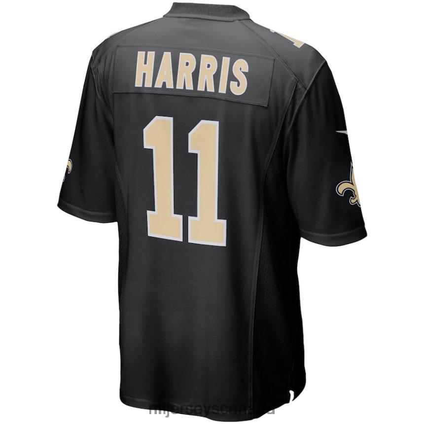 Men New Orleans Saints Deonte Harris Nike Black Game Player Jersey Clothing NFL TBXFR65916