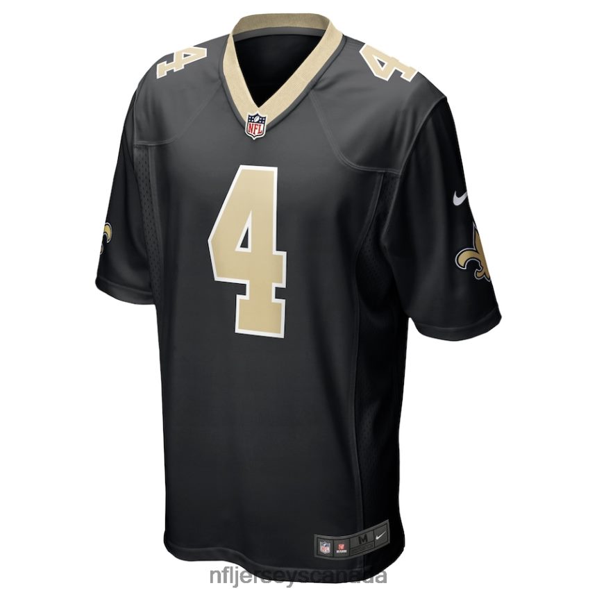 Men New Orleans Saints Derek Carr Nike Black Game Jersey Clothing NFL TBXFR647