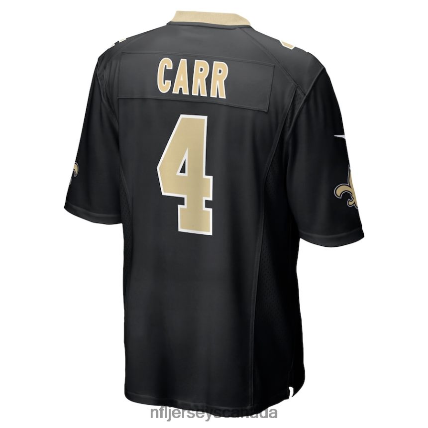 Men New Orleans Saints Derek Carr Nike Black Game Jersey Clothing NFL TBXFR647