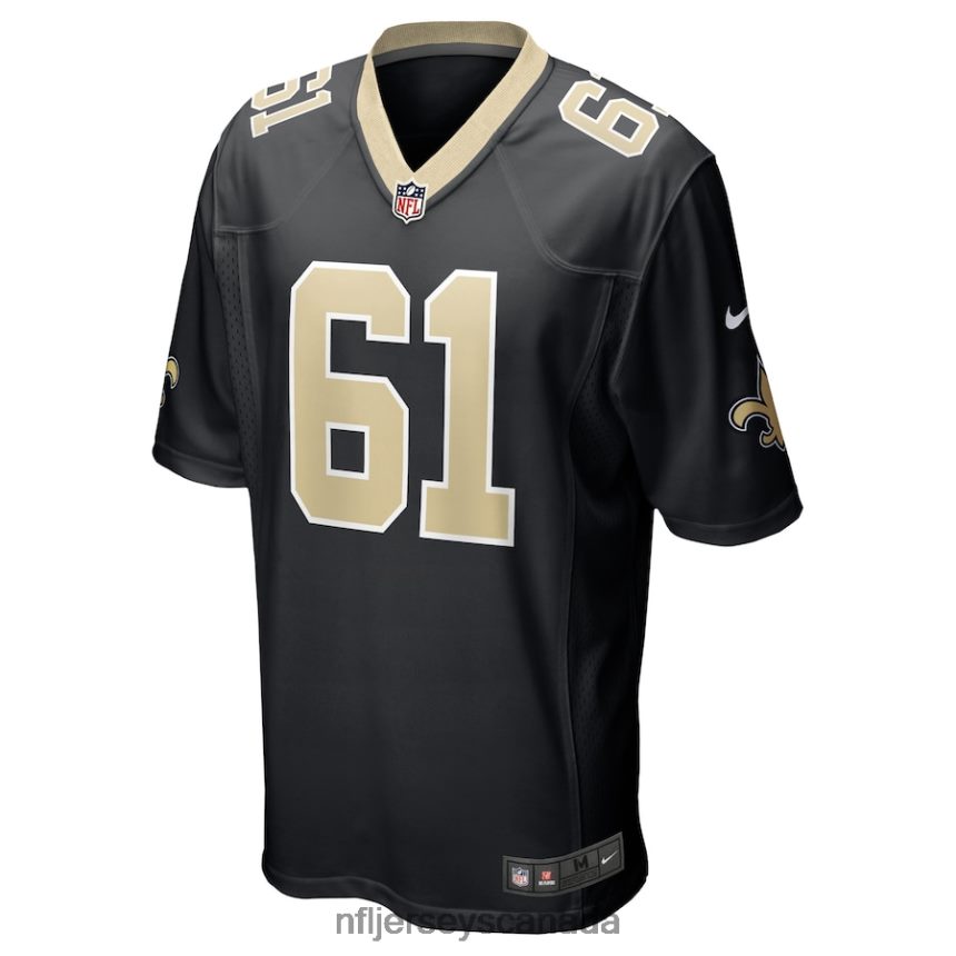 Men New Orleans Saints Drew Desjarlais Nike Black Game Player Jersey Clothing NFL TBXFR67095