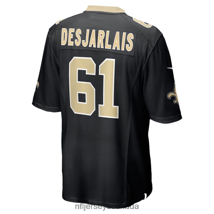 Men New Orleans Saints Drew Desjarlais Nike Black Game Player Jersey Clothing NFL TBXFR67095