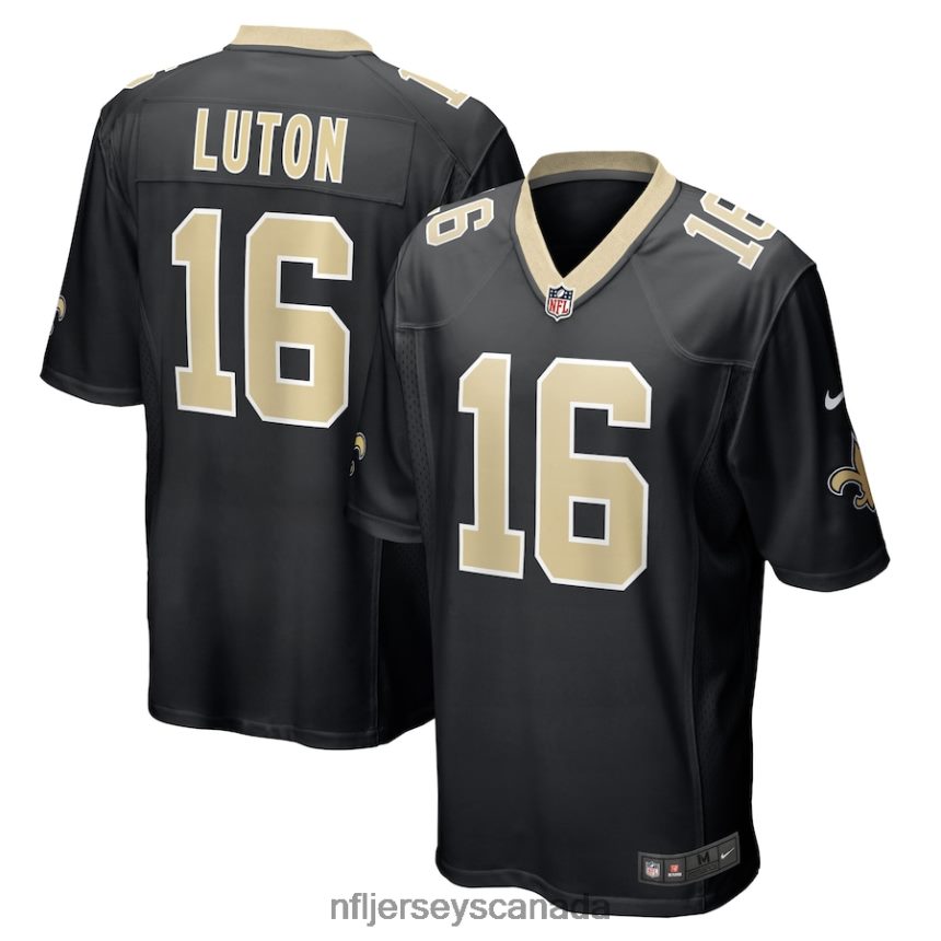 Men New Orleans Saints Jake Luton Nike Black Game Player Jersey Clothing NFL TBXFR65642