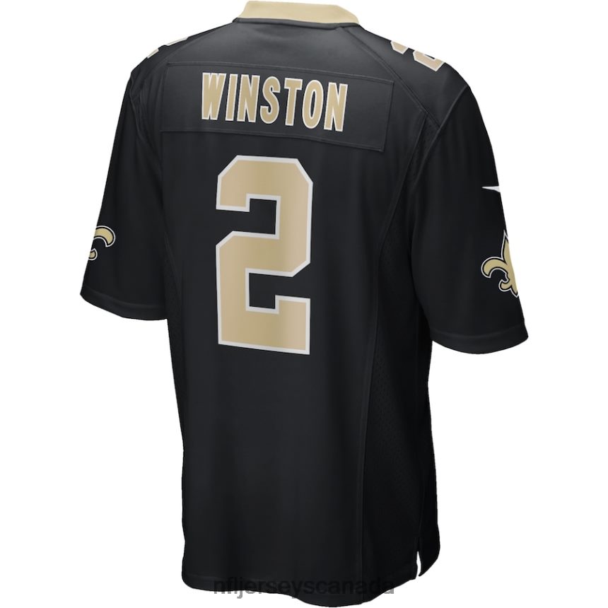 Men New Orleans Saints Jameis Winston Nike Black Game Jersey Clothing NFL TBXFR62107