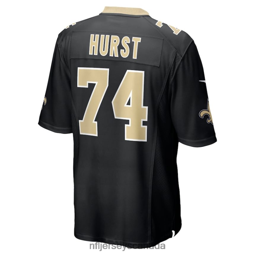 Men New Orleans Saints James Hurst Nike Black Game Jersey Clothing NFL TBXFR65534