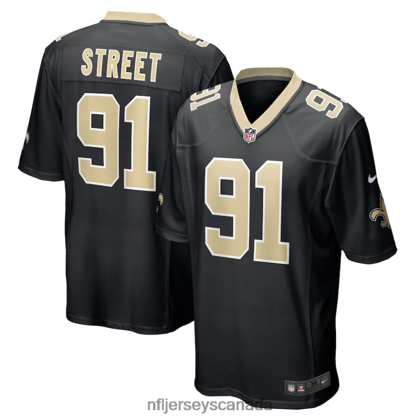 Men New Orleans Saints Kentavius Street Nike Black Game Player Jersey Clothing NFL TBXFR64406