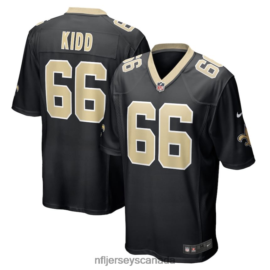 Men New Orleans Saints Lewis Kidd Nike Black Game Player Jersey Clothing NFL TBXFR66943