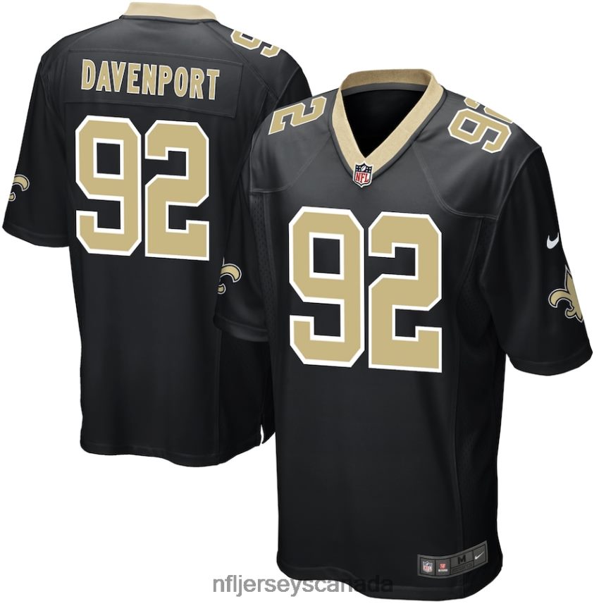 Men New Orleans Saints Marcus Davenport Nike Black Game Player Jersey Clothing NFL TBXFR64917