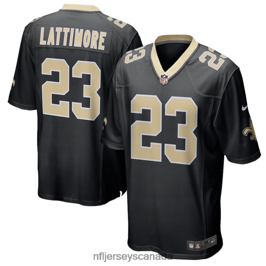 Men New Orleans Saints Marshon Lattimore Nike Black Game Player Jersey Clothing NFL TBXFR63605