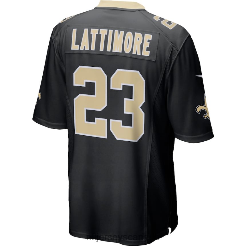 Men New Orleans Saints Marshon Lattimore Nike Black Game Player Jersey Clothing NFL TBXFR63605