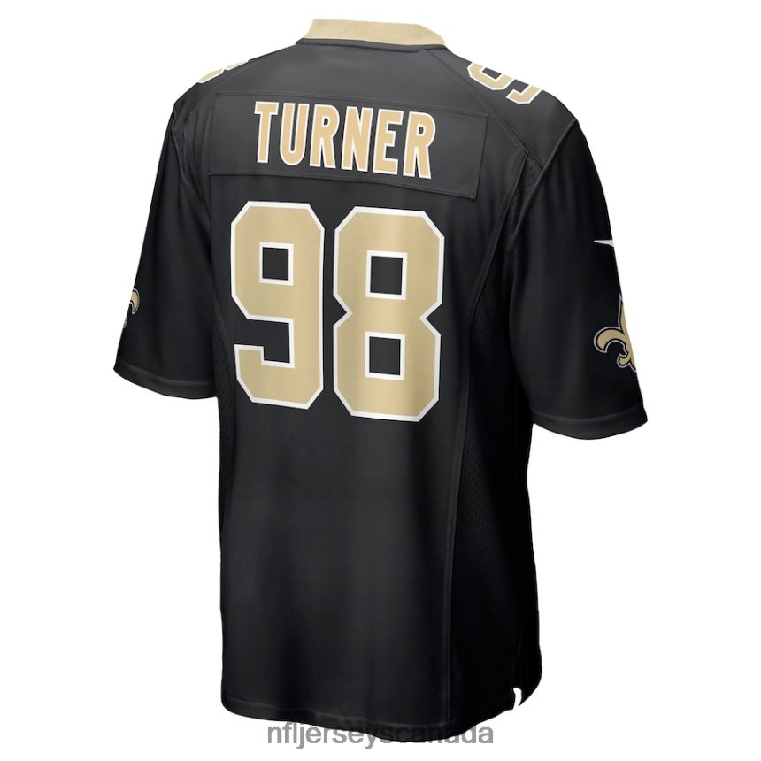 Men New Orleans Saints Payton Turner Nike Black Game Jersey Clothing NFL TBXFR66555