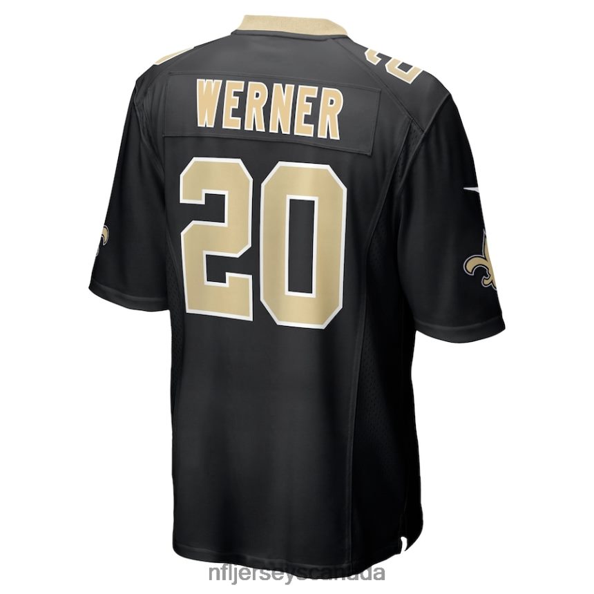 Men New Orleans Saints Pete Werner Nike Black Game Jersey Clothing NFL TBXFR61714