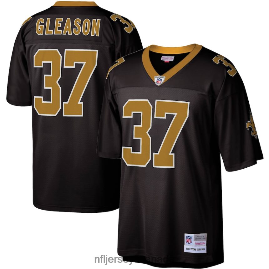 Men New Orleans Saints Steve Gleason Mitchell  Ness Black Legacy Replica Jersey Clothing NFL TBXFR62112