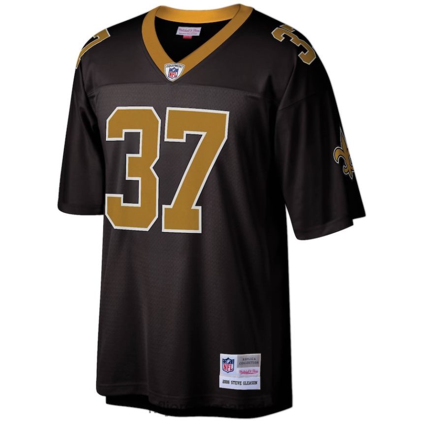Men New Orleans Saints Steve Gleason Mitchell  Ness Black Legacy Replica Jersey Clothing NFL TBXFR62112