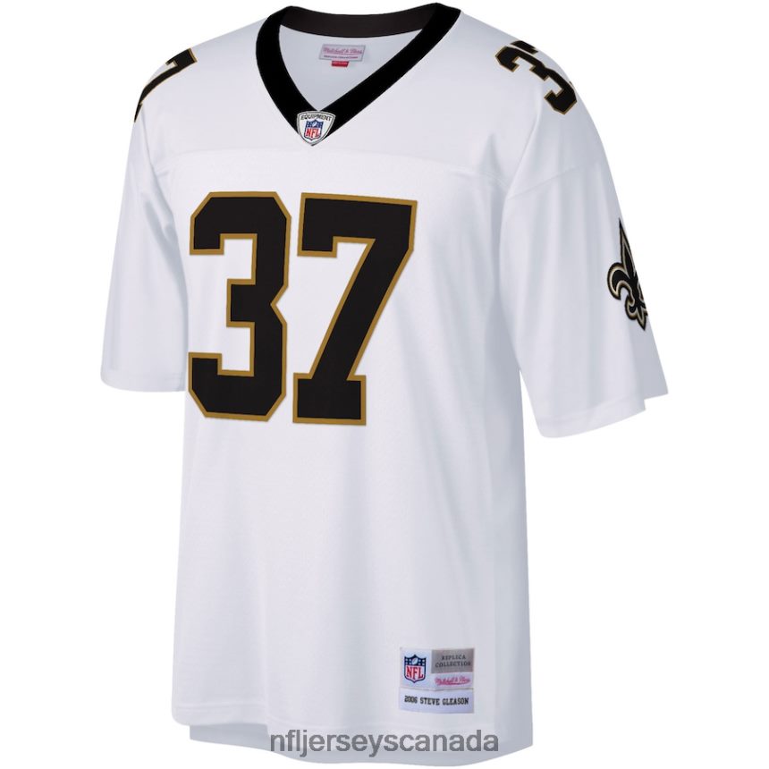 Men New Orleans Saints Steve Gleason Mitchell  Ness White Big  Tall 2006 Retired Player Replica Jersey Clothing NFL TBXFR63570