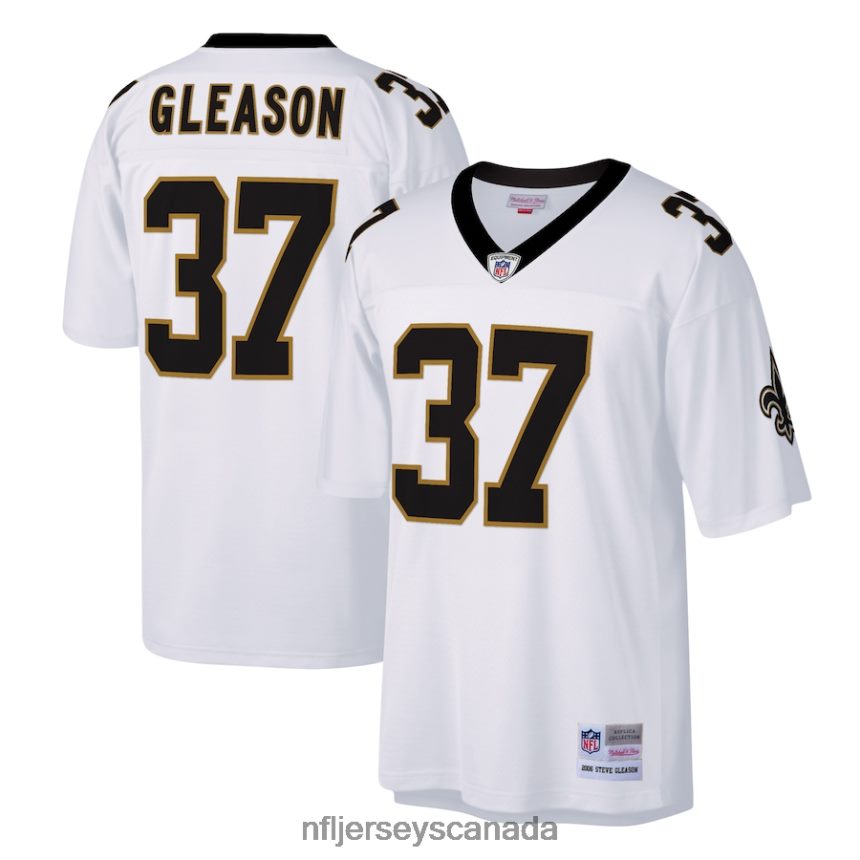 Men New Orleans Saints Steve Gleason Mitchell  Ness White Legacy Replica Jersey Clothing NFL TBXFR63568