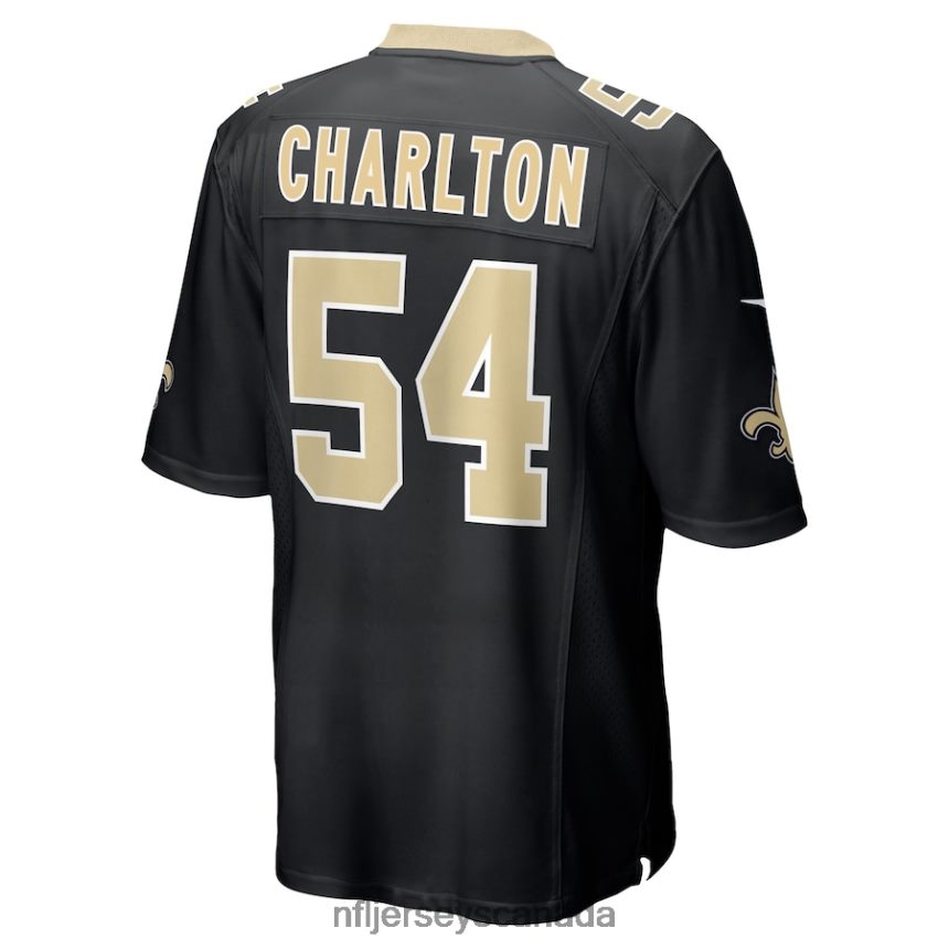 Men New Orleans Saints Taco Charlton Nike Black Game Player Jersey Clothing NFL TBXFR66187