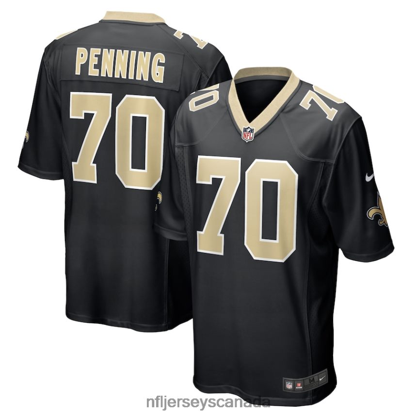 Men New Orleans Saints Trevor Penning Nike Black Game Player Jersey Clothing NFL TBXFR64191