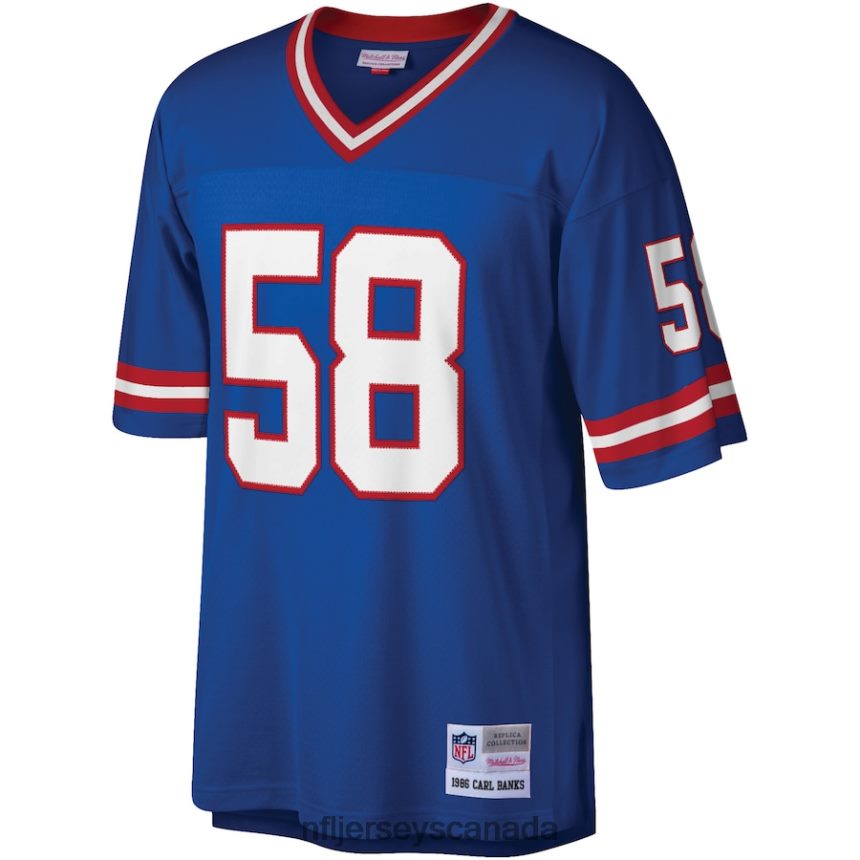 Men New York Giants Carl Banks Mitchell  Ness Royal Legacy Replica Jersey Clothing NFL TBXFR63439