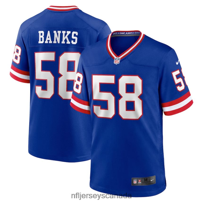 Men New York Giants Carl Banks Nike Royal Classic Retired Player Game Jersey Clothing NFL TBXFR62778