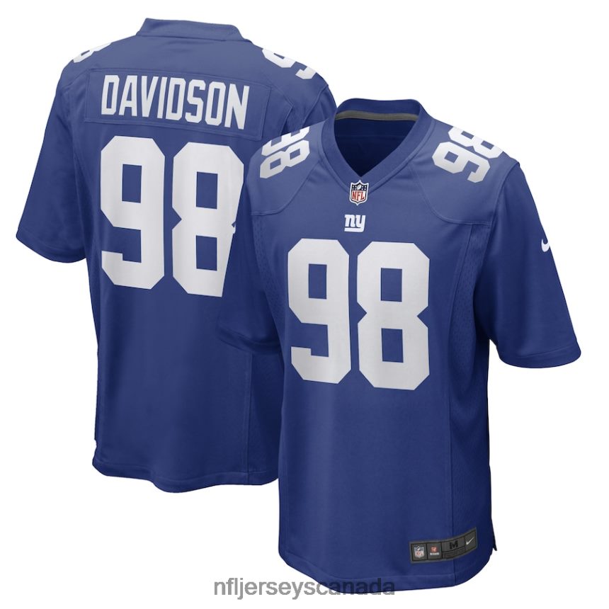 Men New York Giants DJ Davidson Nike Royal Game Player Jersey Clothing NFL TBXFR64383