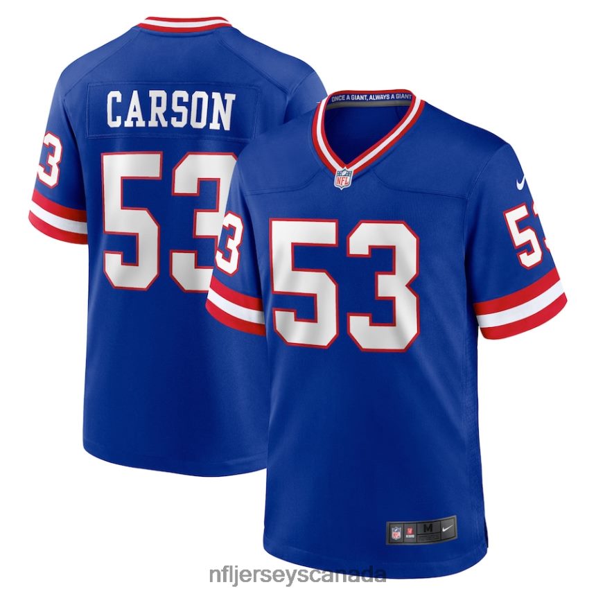 Men New York Giants Harry Carson Nike Royal Classic Retired Player Game Jersey Clothing NFL TBXFR63125