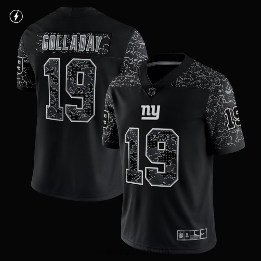 Men New York Giants Kenny Golladay Nike Black RFLCTV Limited Jersey Clothing NFL TBXFR62449