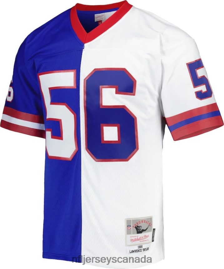Men New York Giants Lawrence Taylor Mitchell  Ness Royal/White 1986 Split Legacy Replica Jersey Clothing NFL TBXFR6915