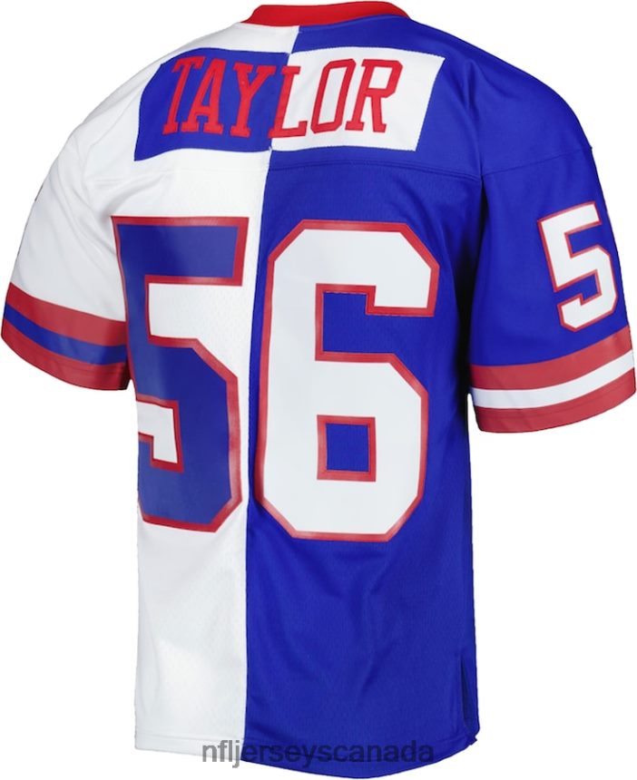 Men New York Giants Lawrence Taylor Mitchell  Ness Royal/White 1986 Split Legacy Replica Jersey Clothing NFL TBXFR6915