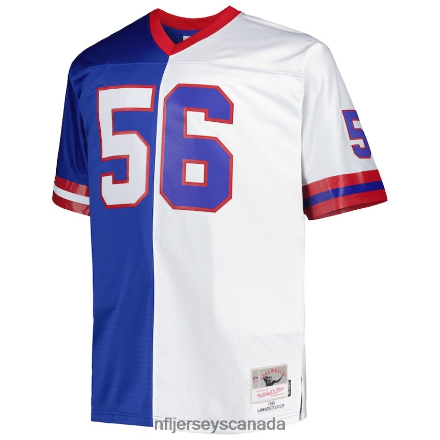 Men New York Giants Lawrence Taylor Mitchell  Ness Royal/White Big  Tall Split Legacy Retired Player Replica Jersey Clothing NFL TBXFR62518