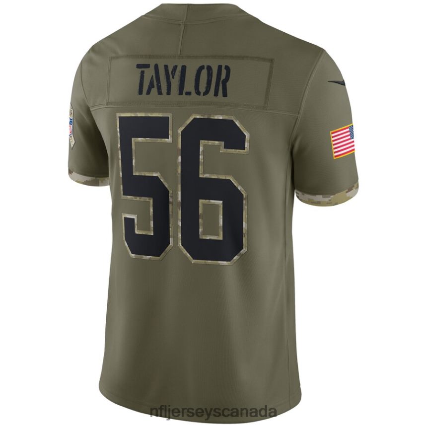 Men New York Giants Lawrence Taylor Nike Olive 2022 Salute To Service Retired Player Limited Jersey Clothing NFL TBXFR61604