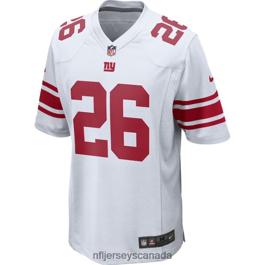 Men New York Giants Saquon Barkley Nike White Game Jersey Clothing NFL TBXFR61339