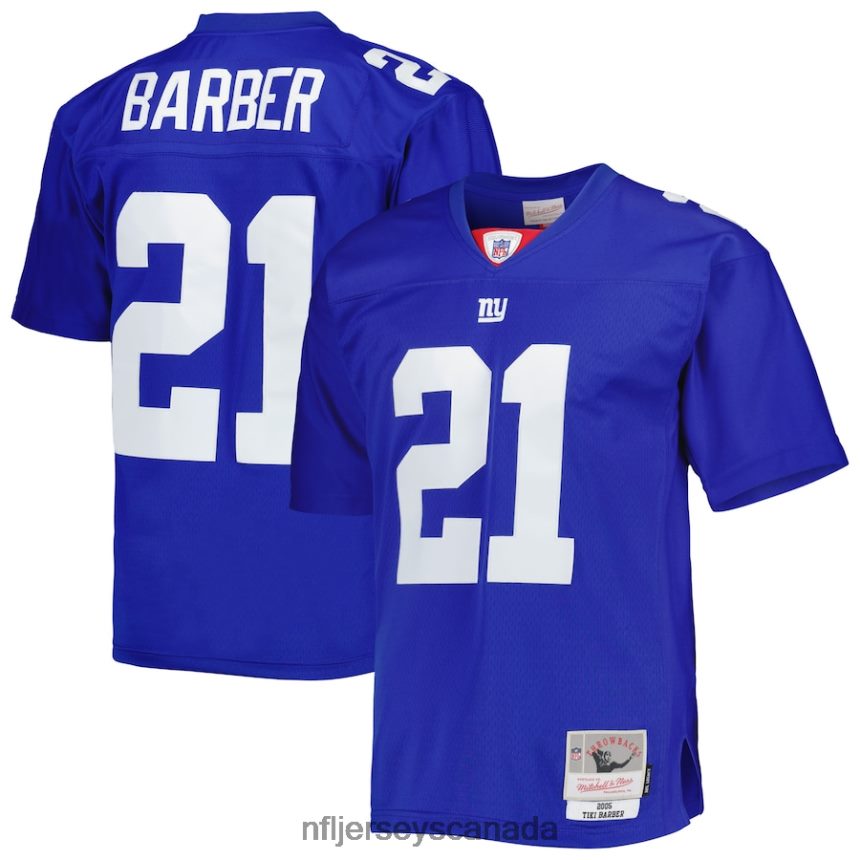 Men New York Giants Tiki Barber Mitchell  Ness Royal 2005 Legacy Replica Jersey Clothing NFL TBXFR61675