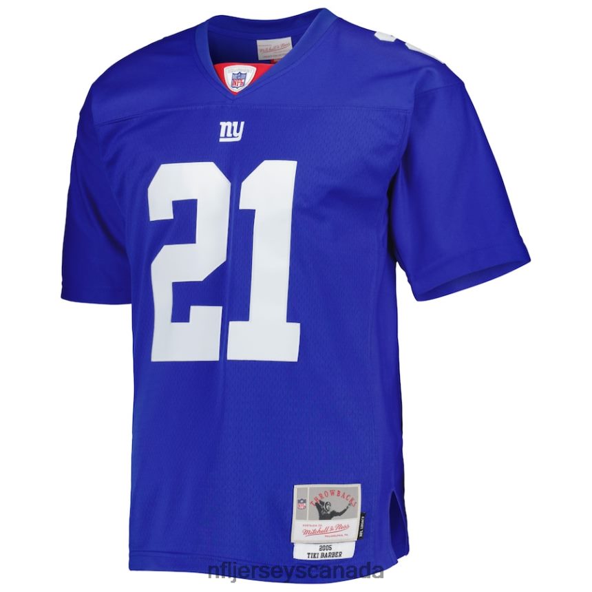Men New York Giants Tiki Barber Mitchell  Ness Royal 2005 Legacy Replica Jersey Clothing NFL TBXFR61675