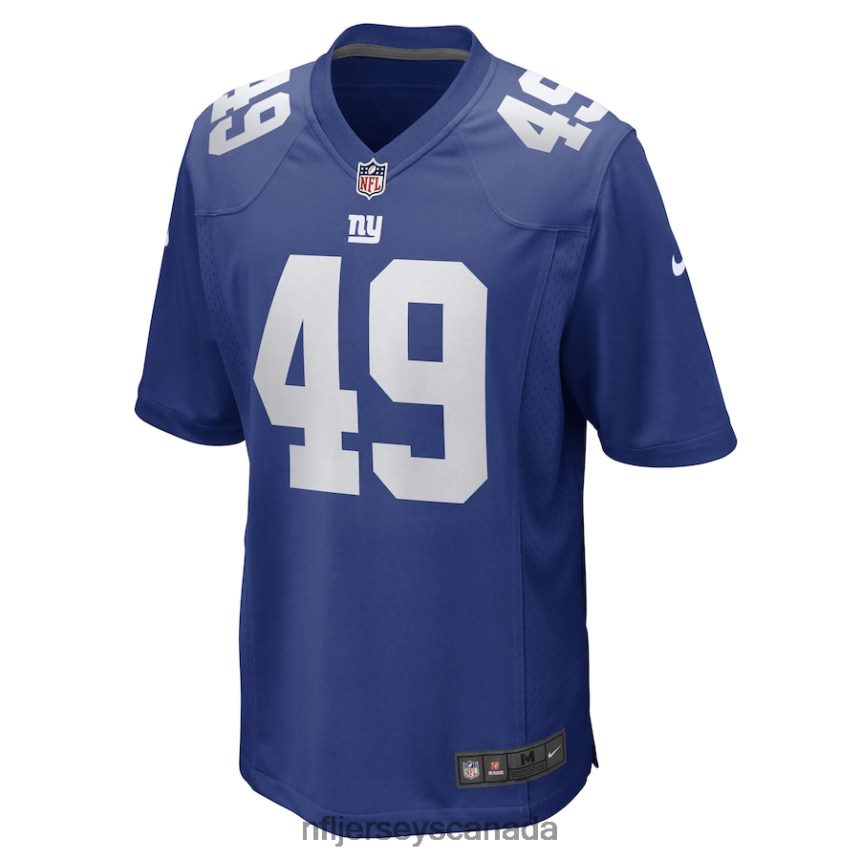 Men New York Giants Tomon Fox Nike Royal Game Player Jersey Clothing NFL TBXFR64416