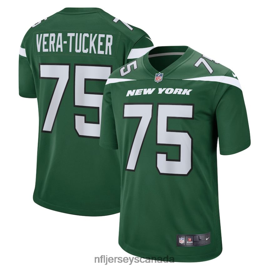 Men New York Jets Alijah Vera-Tucker Nike Gotham Green Game Player Jersey Clothing NFL TBXFR62859