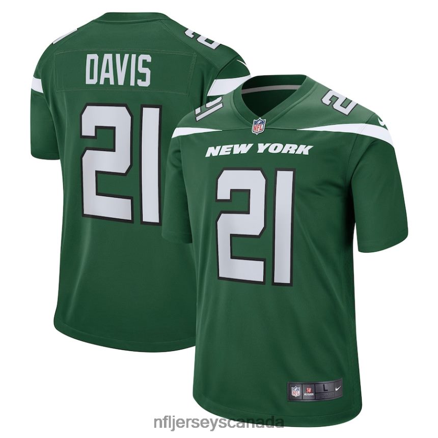 Men New York Jets Ashtyn Davis Nike Gotham Green Game Player Jersey Clothing NFL TBXFR66347