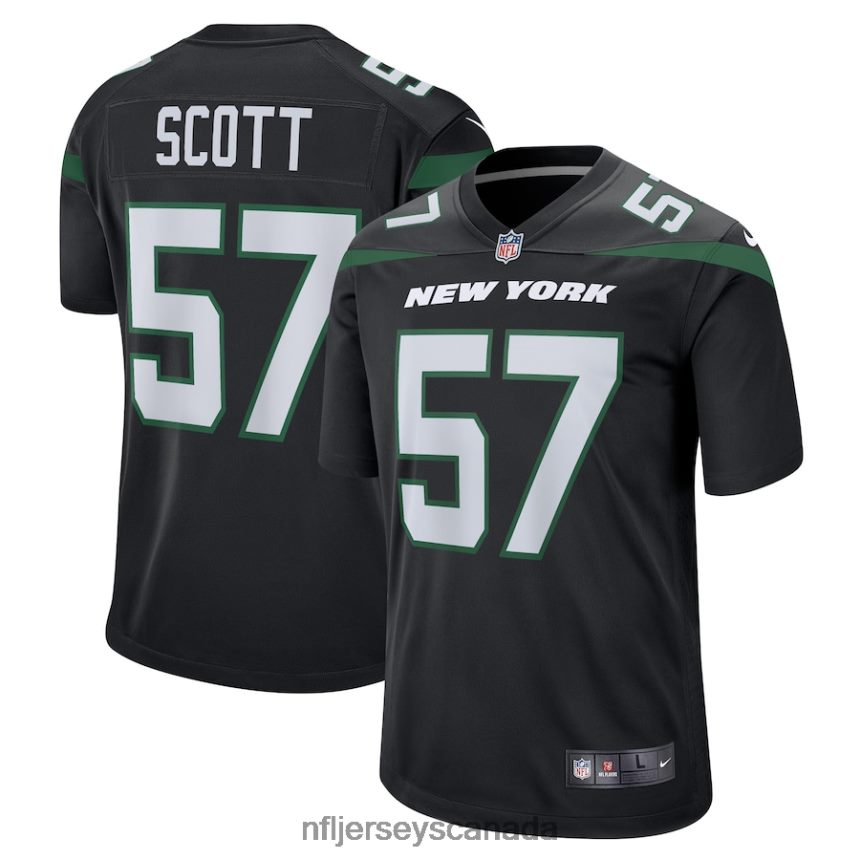 Men New York Jets Bart Scott Nike Black Retired Player Jersey Clothing NFL TBXFR66412