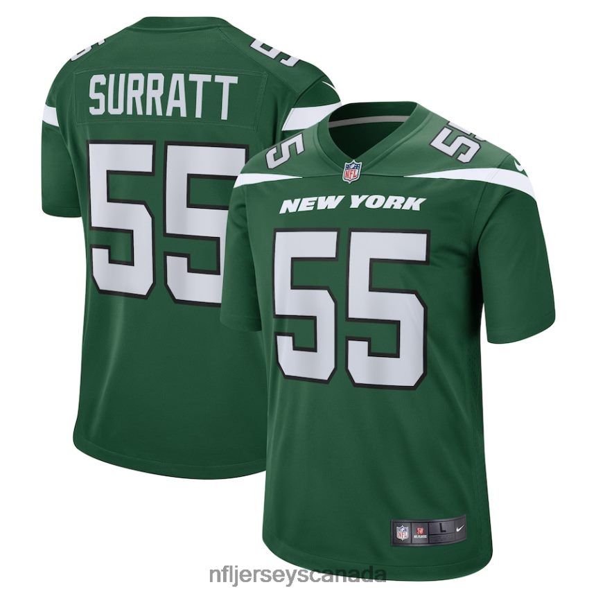 Men New York Jets Chazz Surratt Nike Gotham Green Game Player Jersey Clothing NFL TBXFR65624