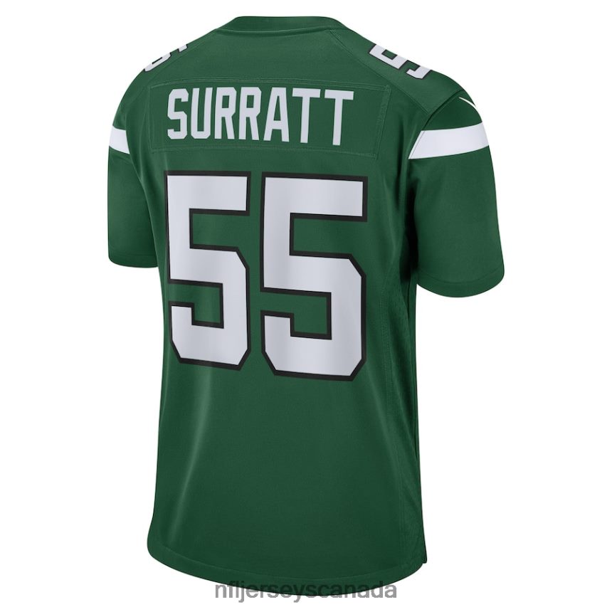 Men New York Jets Chazz Surratt Nike Gotham Green Game Player Jersey Clothing NFL TBXFR65624